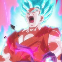 Goku Super Saiyajin Blue com kaioken 10X