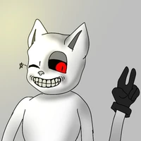 white cartoon cat