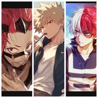 Kirishima, Todoroki e Bakugo 